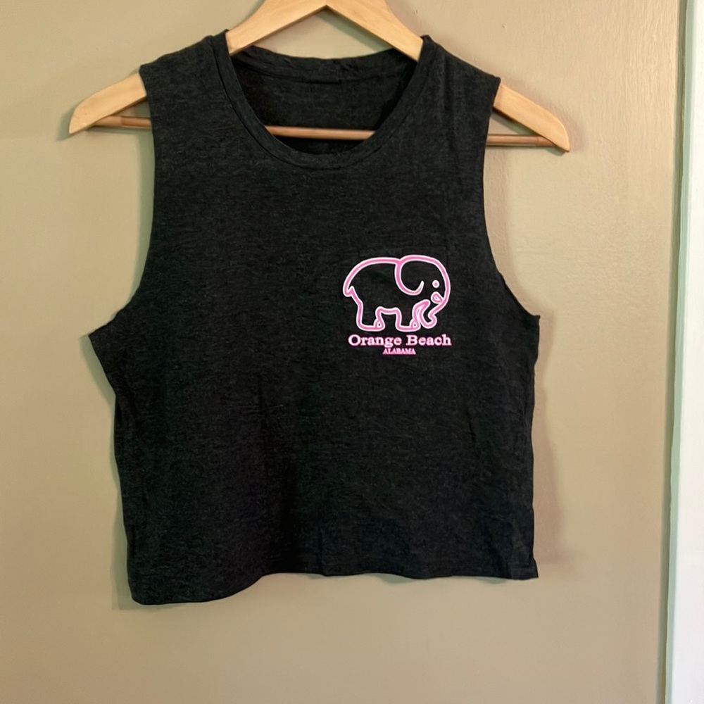 Orange beach summertime fun crop tee